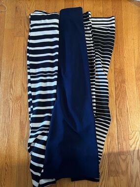 Fig & Blu Maxi Skirt Bundle Size Large | Striped & Solid Navy | 3 Pieces